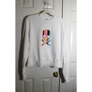 Soul Cycle Rainbow Skull White Sweatshirt sz XL